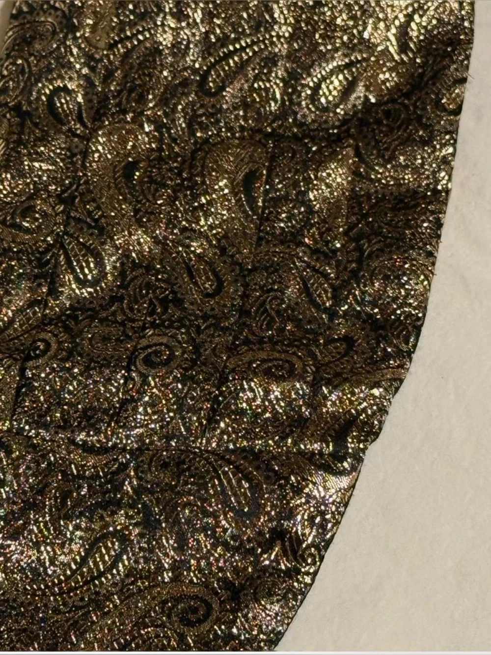 Vintage Mel Howard | Metallic Paisley Cummerbund | Bronze Gold | Made in USA
